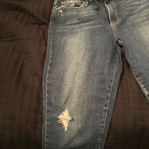 Paige jeans, size 32 skinny, jean medium color, distressed